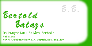 bertold balazs business card